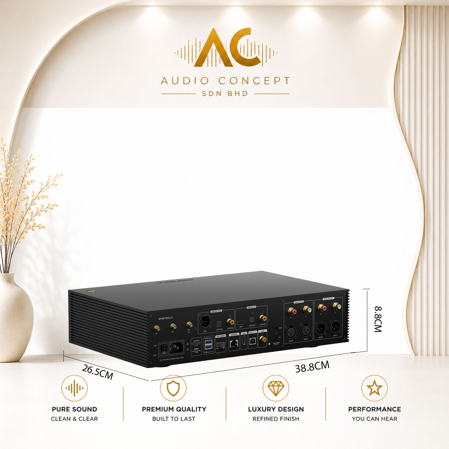 Eversolo DMP-A8 GEN2(Standard)High-Fidelity Music Streamer DAC & Preamplifier - Image 9