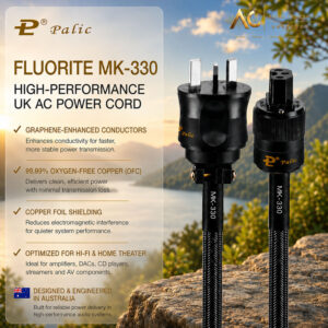 Palic Fluorire MK-330 High-Performance - UK AC Power Cord (Oxygen-Free Copper & Graphene)