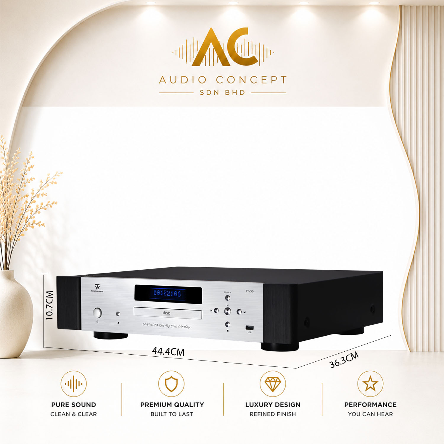 Tonewinner TY-50 Audio Decoder Bluetooth Professional HIFI CD Player Digital Player - Image 7