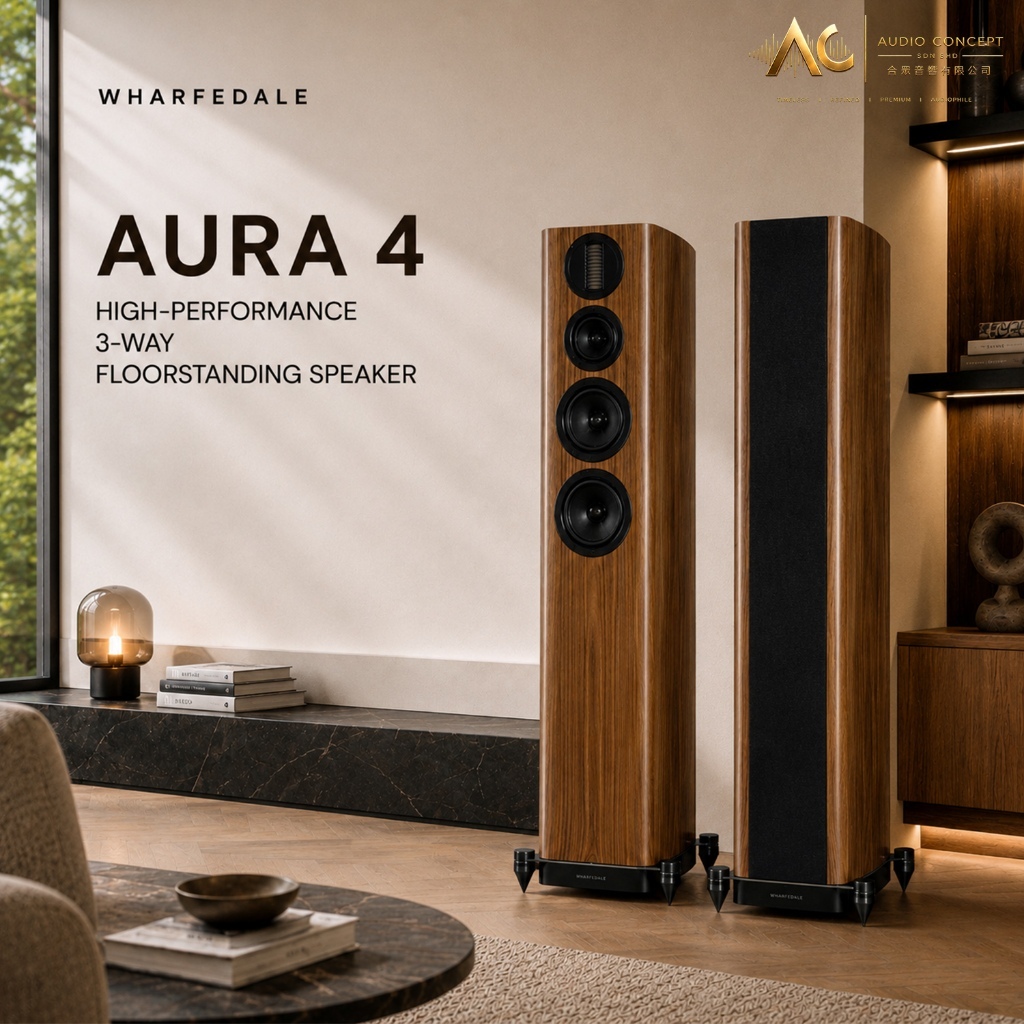 Wharfedale Aura 4 High Performance 3 way Floorstanding Speakers