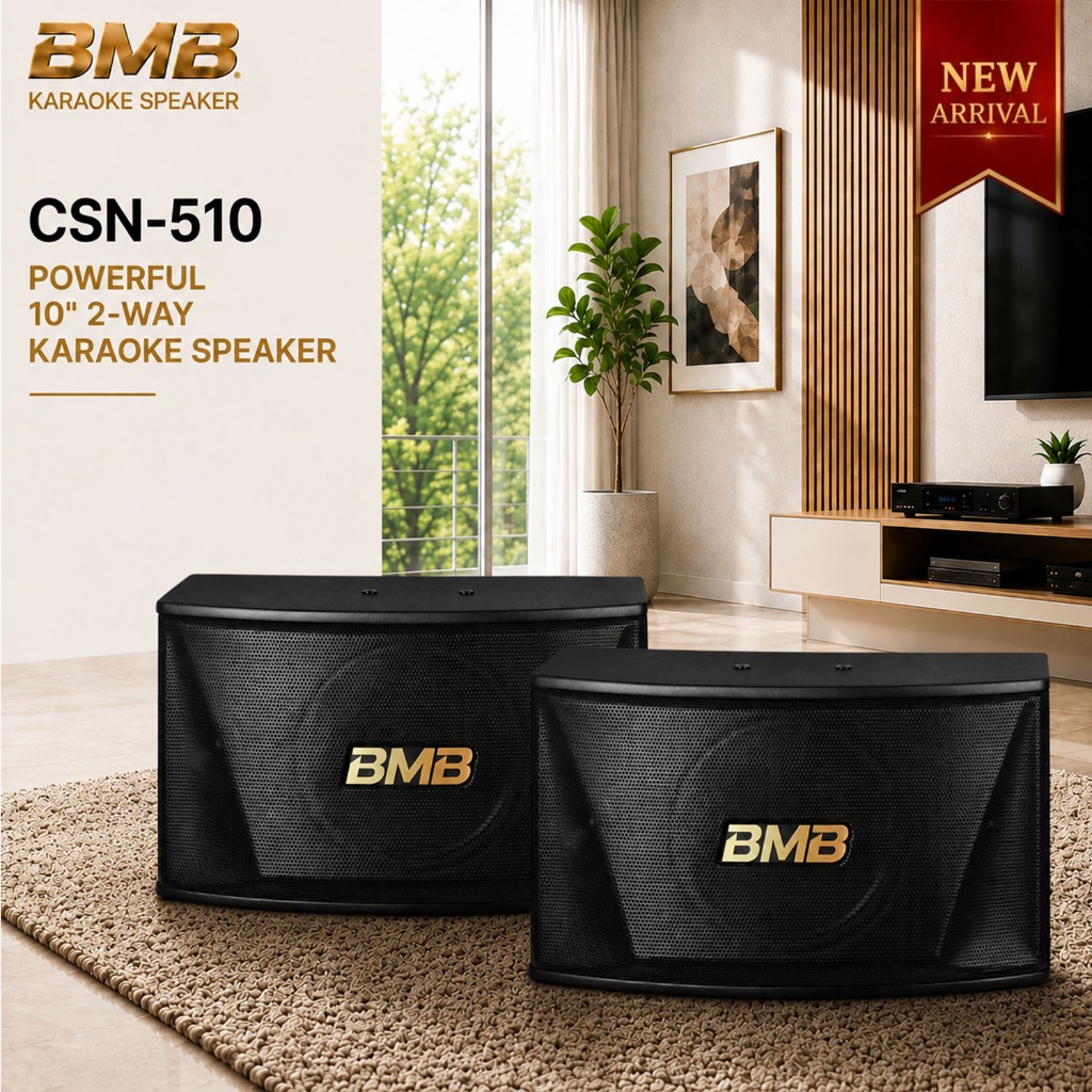 BMB CSN-510 Powered 10″ / 2-Way Karaoke Speaker