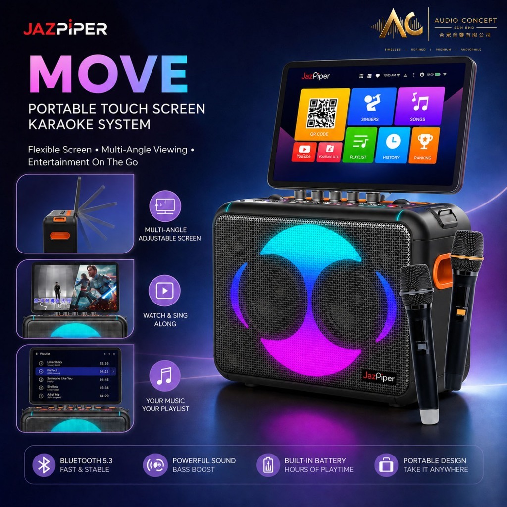 Jazpiper Move Portable Touch Screen Karaoke System - Image 4