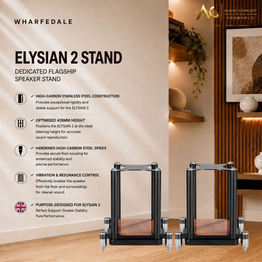 Wharfedale Elysian 2 + Stand Flagship /3-Way Standmount Speaker - Image 4