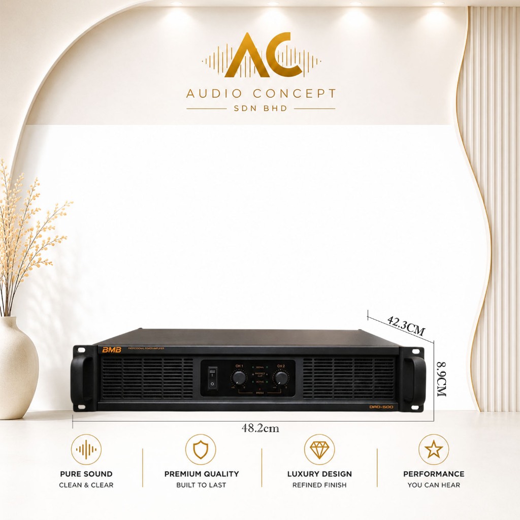 BMB DAD-500 Powerful 2-Channel Professional Power Amplifier - Image 5