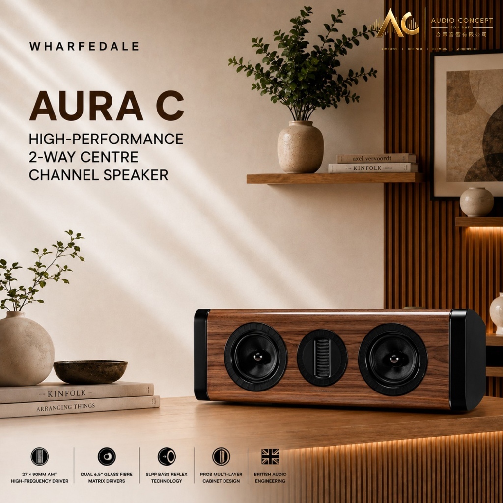 Wharfedale Aura C High Performance 2 way Center channel Speaker - Image 2