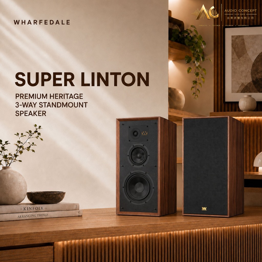 Wharfedale Super Linton Premium Heritage 3-Way Standmount Speaker