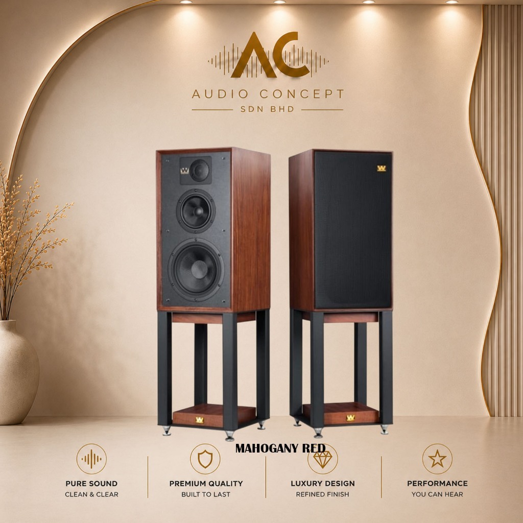 Wharfedale Linton 85th + Stand Classic / 3-Way Heritage Standmount Speaker - Image 4