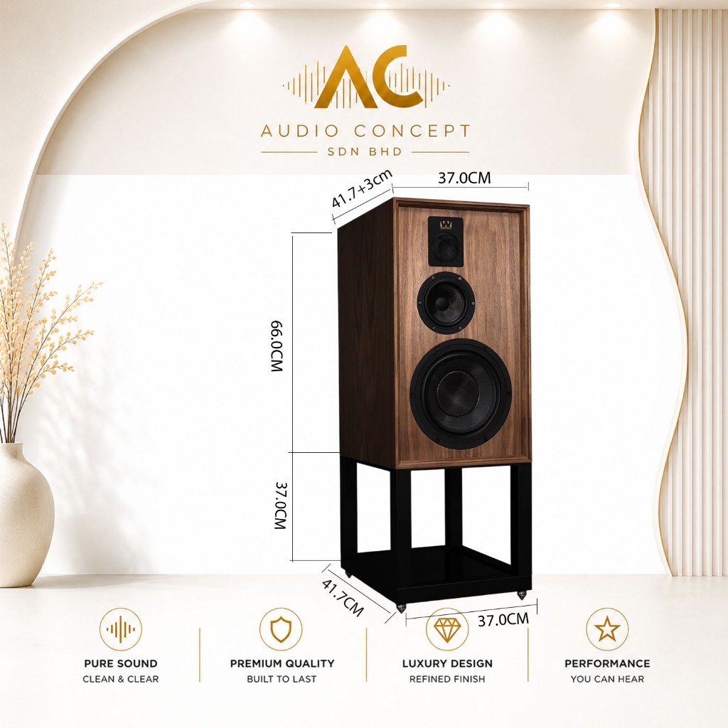 Whaefedale Dovedale 90 + Stand Flagship 3-Way Heritage Standmount Speaker - Image 8
