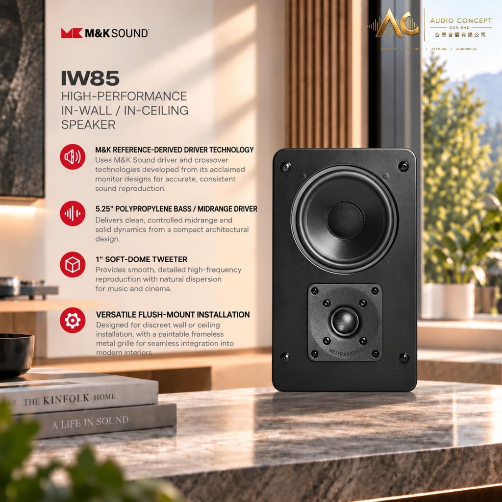 Miller & Kreisel IW85 High-Performance In-Wall / In-Ceiling Speaker - Image 2