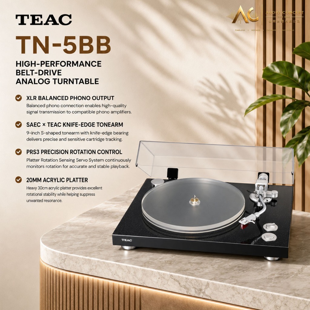 Teac Tn-5bb High-Performance Belt-Drive Analog Turntable - Image 2