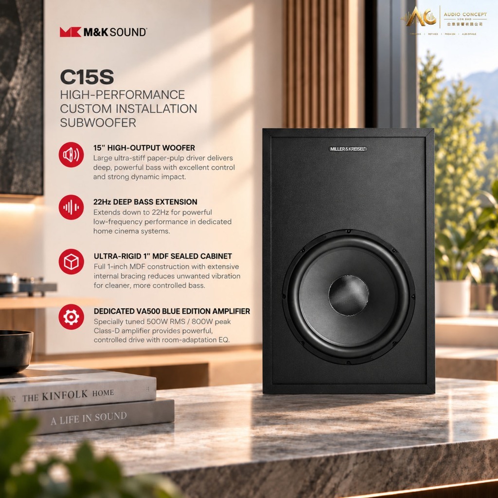 Miller & Kreisel C15S High-Performance Custom Installation Subwoofer - Image 2