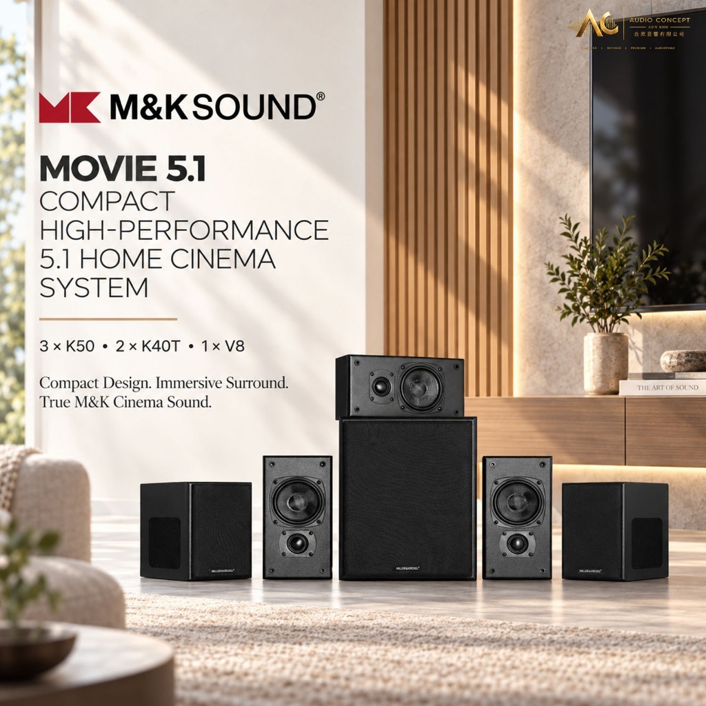 Miller & Kreisel Movie 5.1 Compact High-Performance 5.1 Home Cinema System