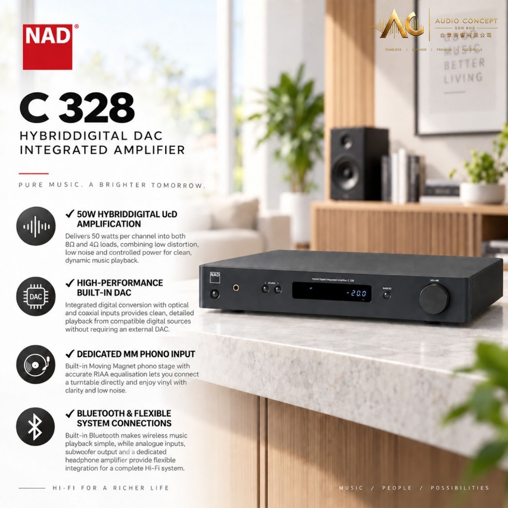 NAD C328 Hybrid Digtal DAC Integrated Amplifier - Image 2