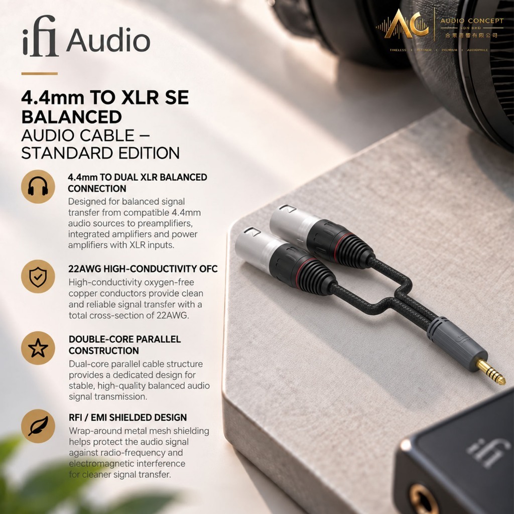 IFI Audio 4.4MM - XLR Balanced Audio Cable (Standard Edition)