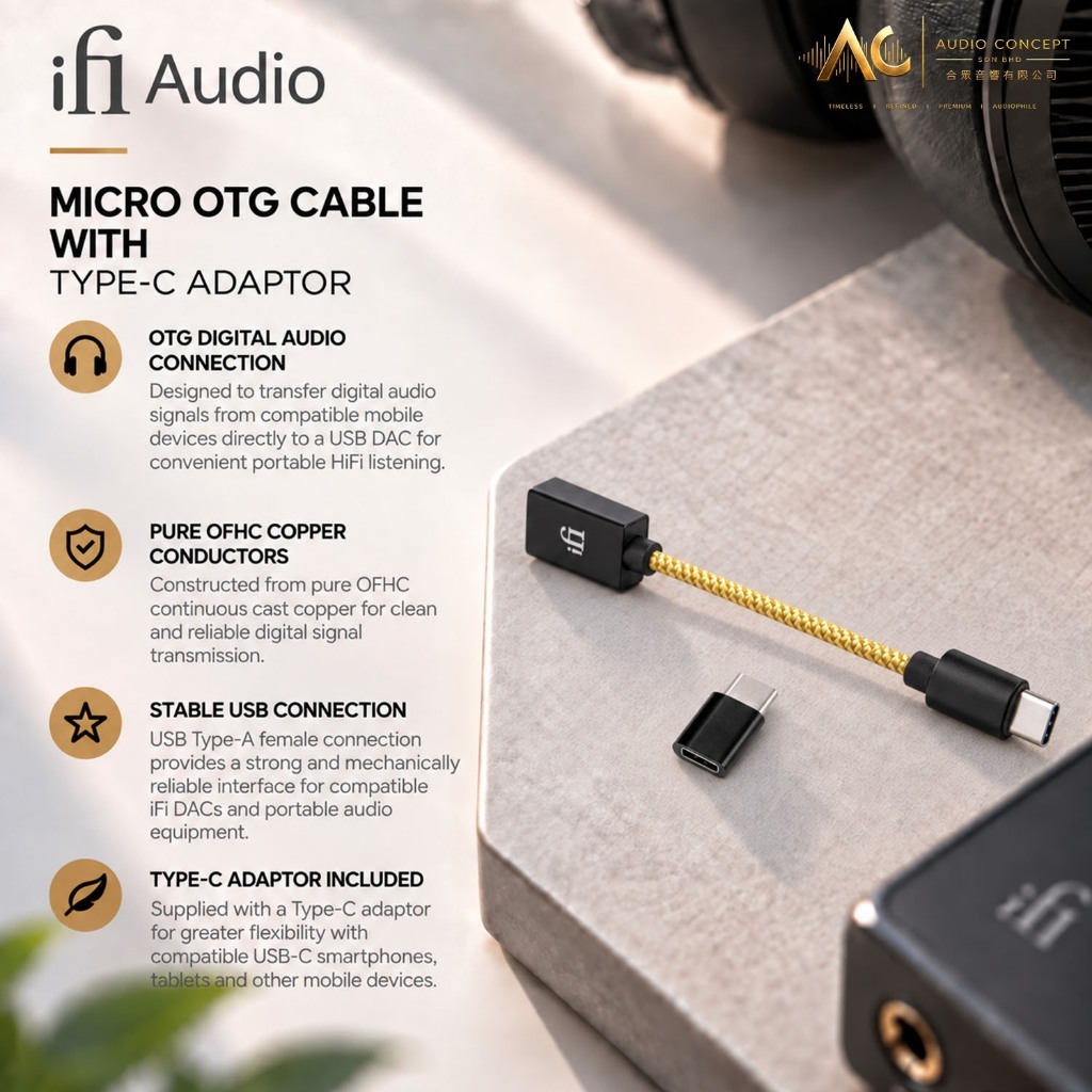 IFI Micro OTG Cable With Type - C Adaptor