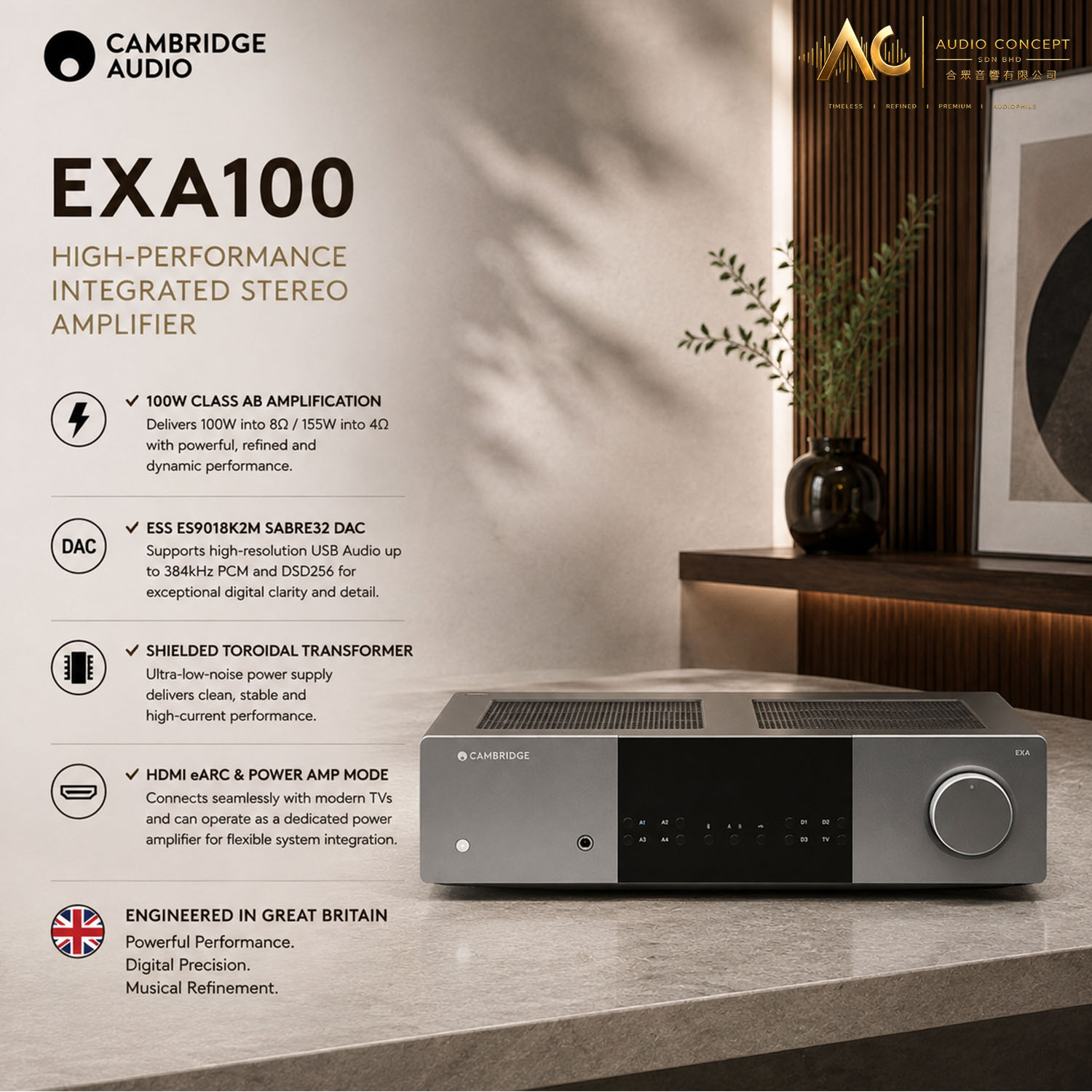 Cambridge Audio EXA100 Integrated Stereo Amplifier - Image 2