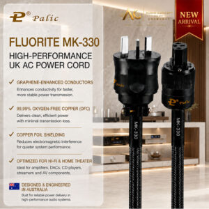 Palic Fluorire MK-330 High-Performance - UK AC Power Cord (Oxygen-Free Copper & Graphene)