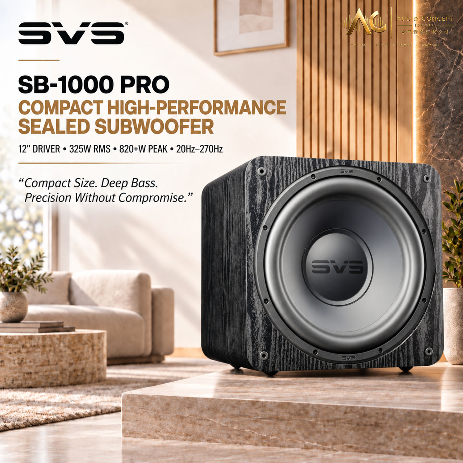 SVS SB-1000 Pro Active Subwoofer ( 12-Inches ) (Black Ash)