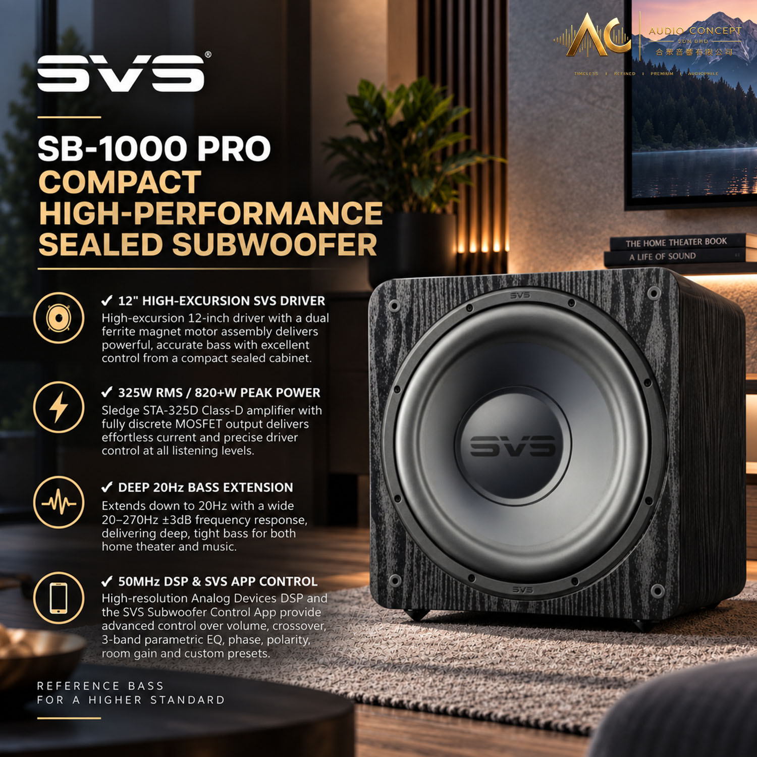 SVS SB-1000 Pro Active Subwoofer ( 12-Inches ) (Black Ash) - Image 2