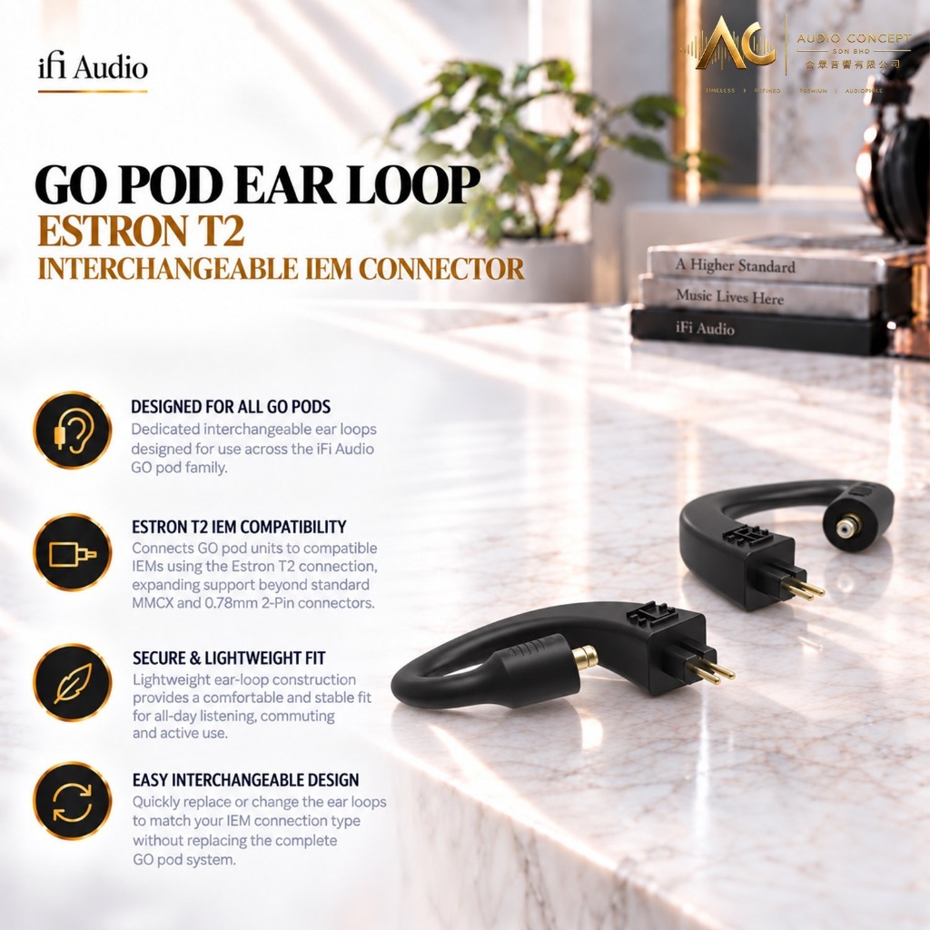 IFI Audio Go Pod Ear Loop - Estron T2 Interchangeable IEM Connector