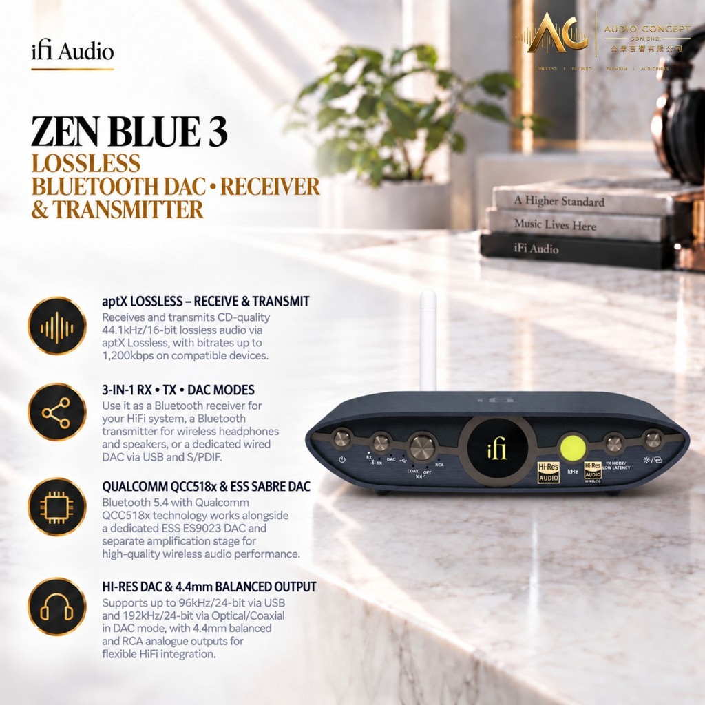 IFI Audio Zen Blue 3 (UK) Lossless Bluetooth DAC + Receiver & Transmitter