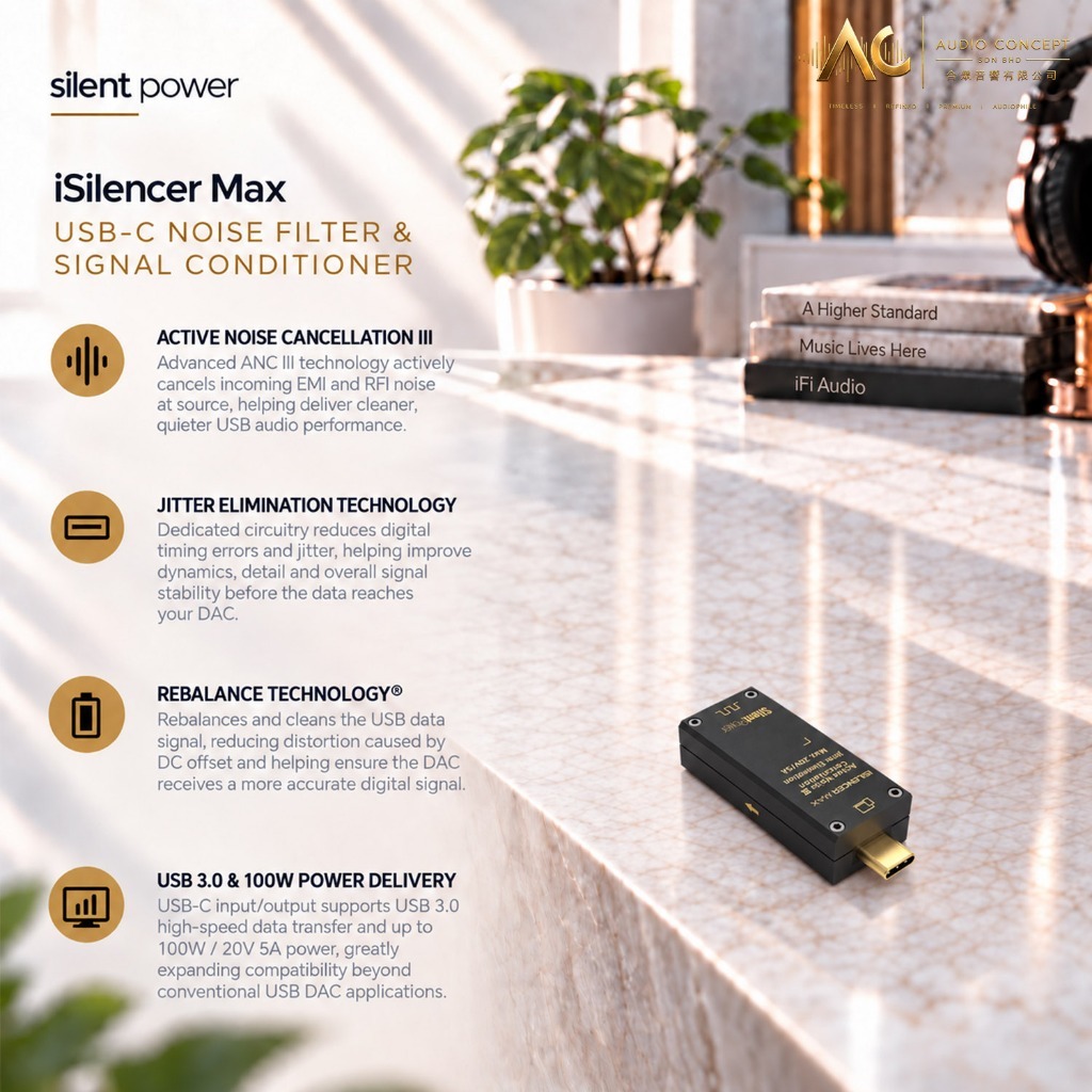 Silent Power iSilencer Max (USB-C) Noise Filter & Signal Conditioner