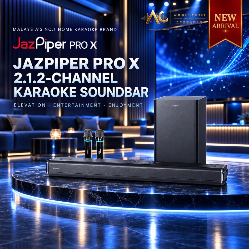 Jazpiper Pro X 2.1.2-Channel Karaoke Soundbar (New Arrival)