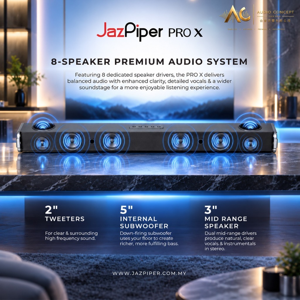 Jazpiper Pro X 2.1.2-Channel Karaoke Soundbar (New Arrival) - Image 4
