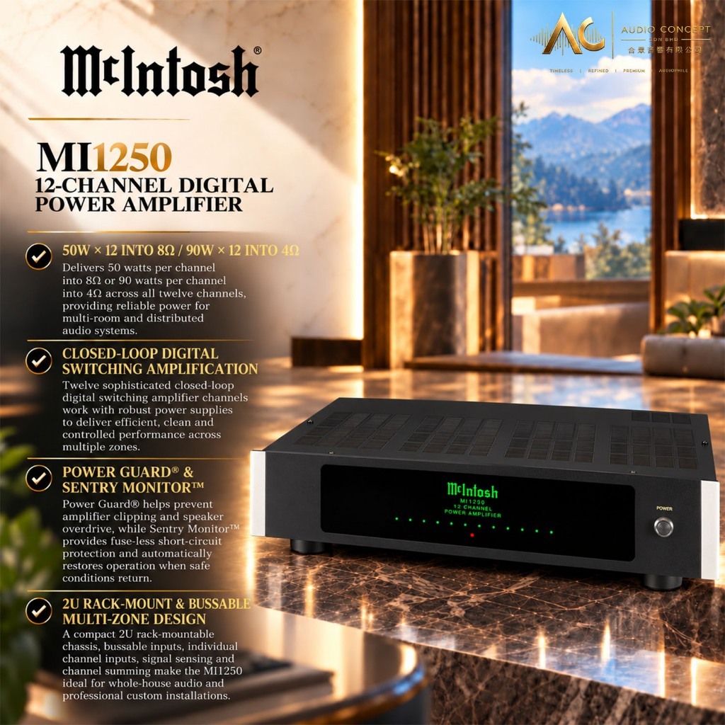 McIntosh MI1250 / 12CH Digital Power Amplifier - Image 2