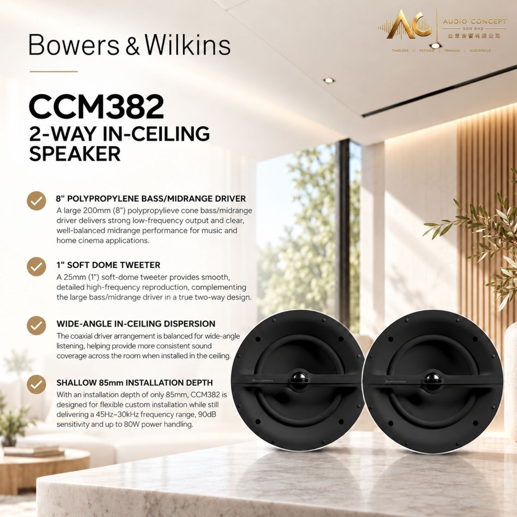 Bower & Wilkins CCM 382 / 2-Way In - Ceiling Speaker - Image 2