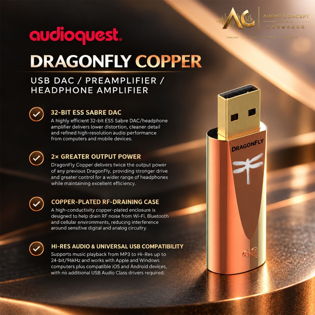 Audioquest Dragonfly Copper Usb Dac / Preamplifier / Headphone Amplifier - Image 2