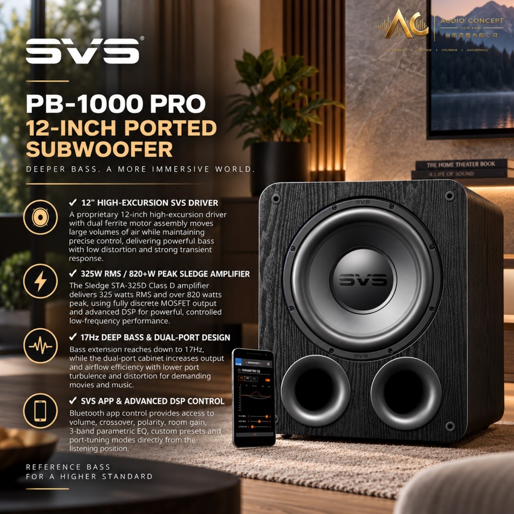 SVS PB-1000 Pro / 12Inches Active Subwoofer (Black Ash) - Image 2