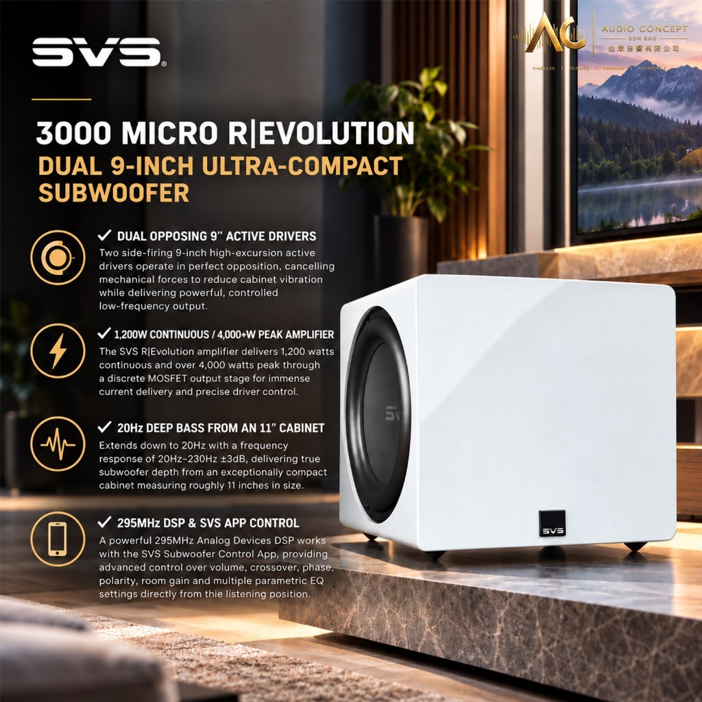 SVS 3000 Micro R/Evolution Dual 9-Inch / Ultra-Compact Subwoofer - Image 3