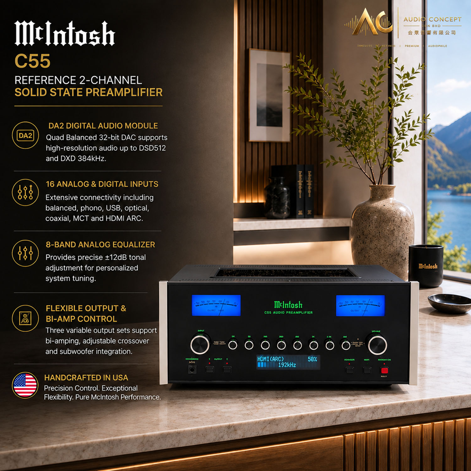 Mcintosh C55 2-Channel Solid State Preamplifier - Image 4