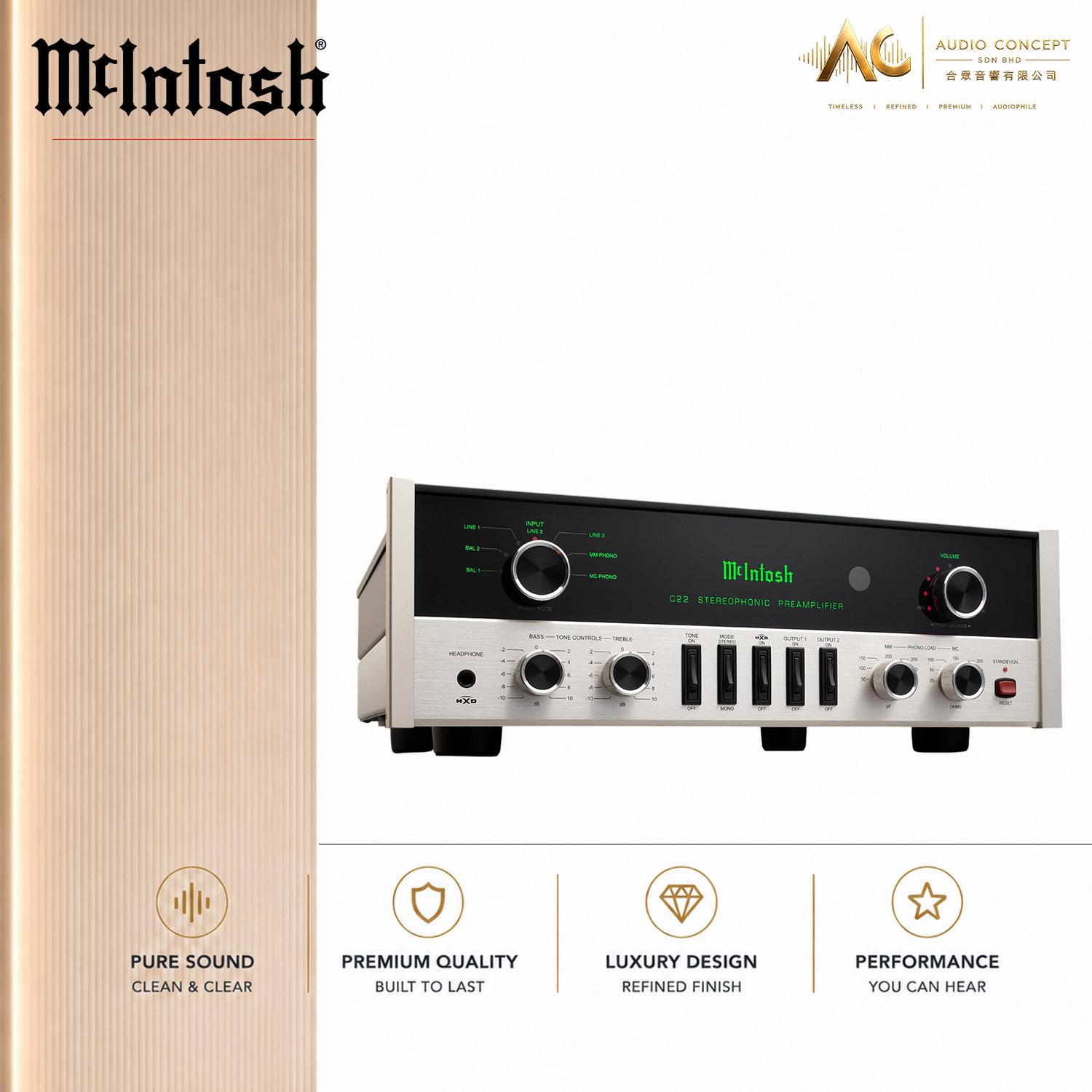 Mcintosh C22 2-Channel Vacuum Tube Preamplifier - Image 6