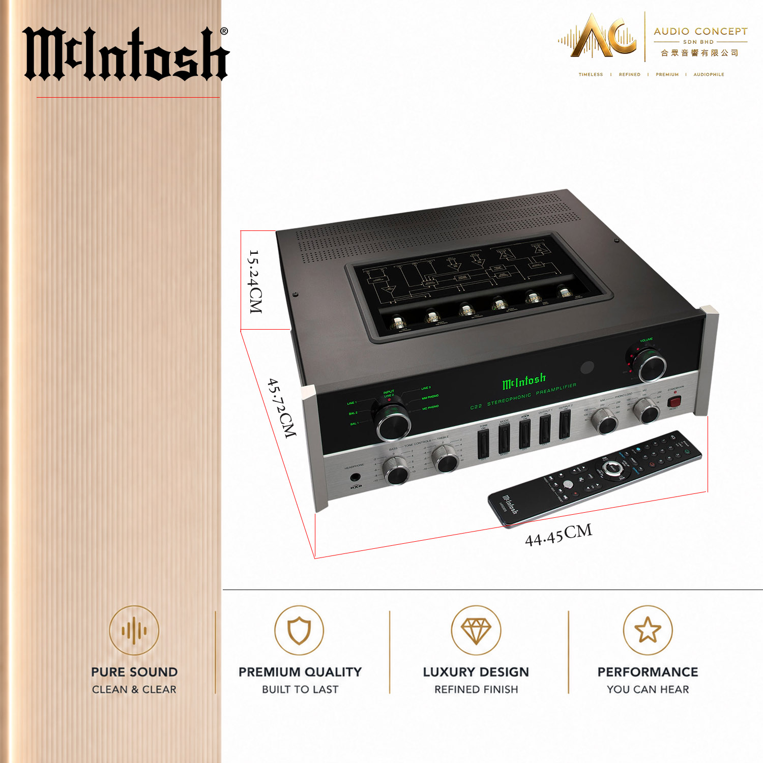 Mcintosh C22 2-Channel Vacuum Tube Preamplifier - Image 10