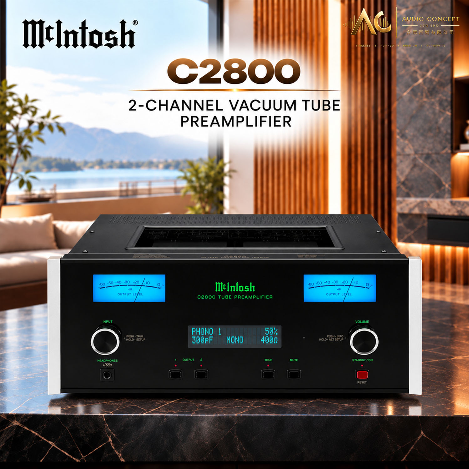 Mcintosh C2800 2-Channel Vacuum Tube Preamplifier