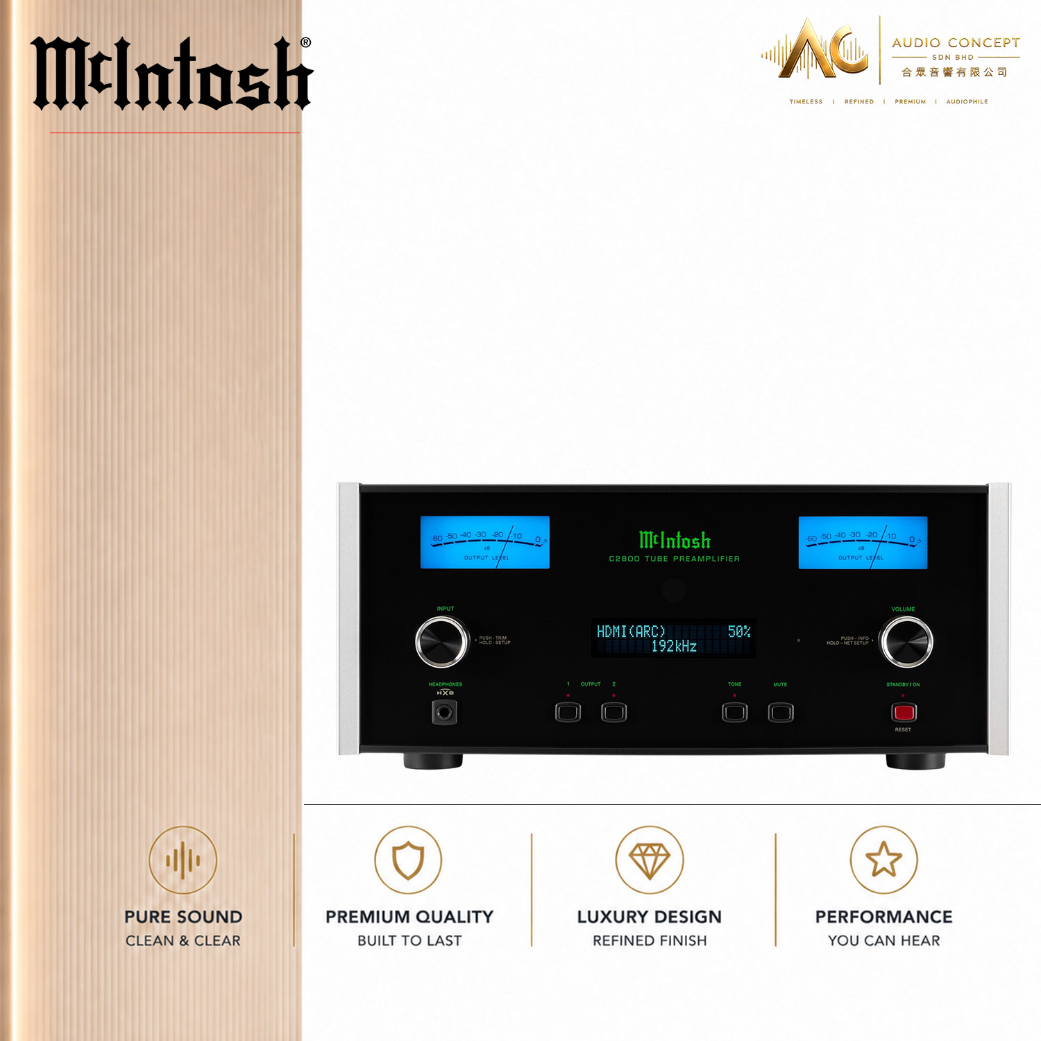 Mcintosh C2800 2-Channel Vacuum Tube Preamplifier - Image 6