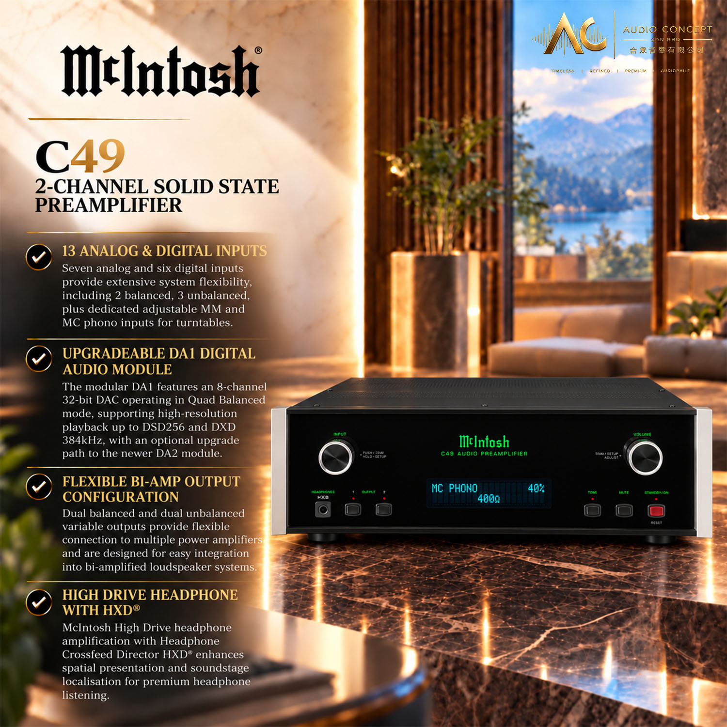 Mcintosh C49 2-Channel Solid State Preamplifier - Image 3