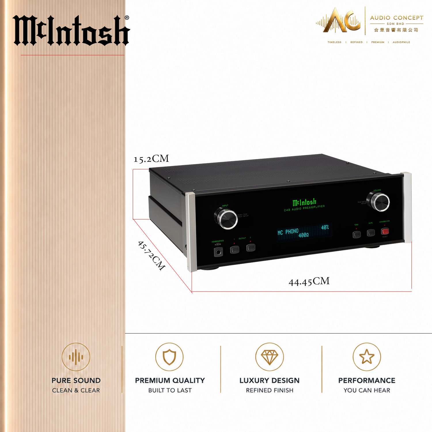 Mcintosh C49 2-Channel Solid State Preamplifier - Image 7