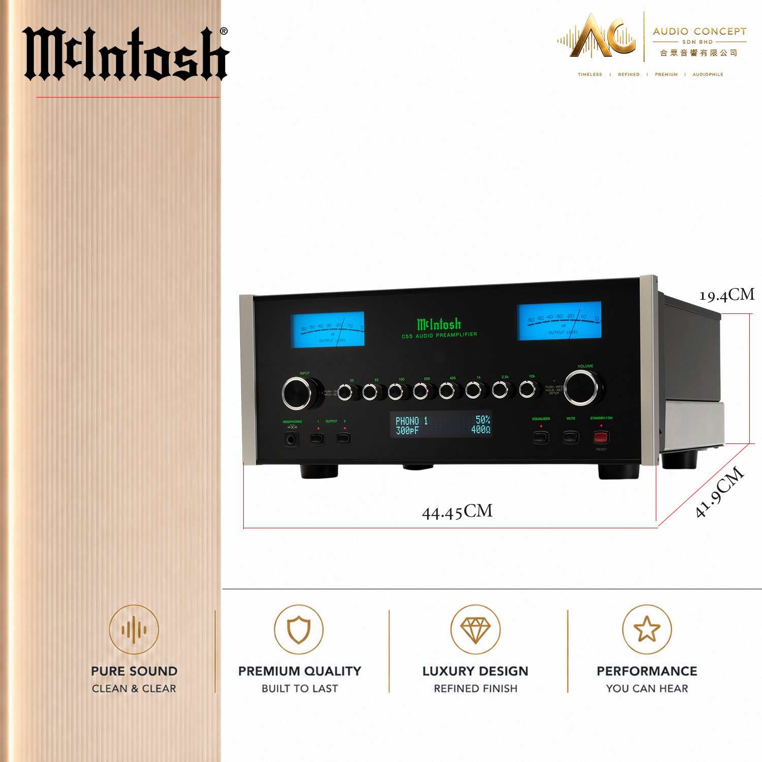 Mcintosh C55 2-Channel Solid State Preamplifier - Image 8