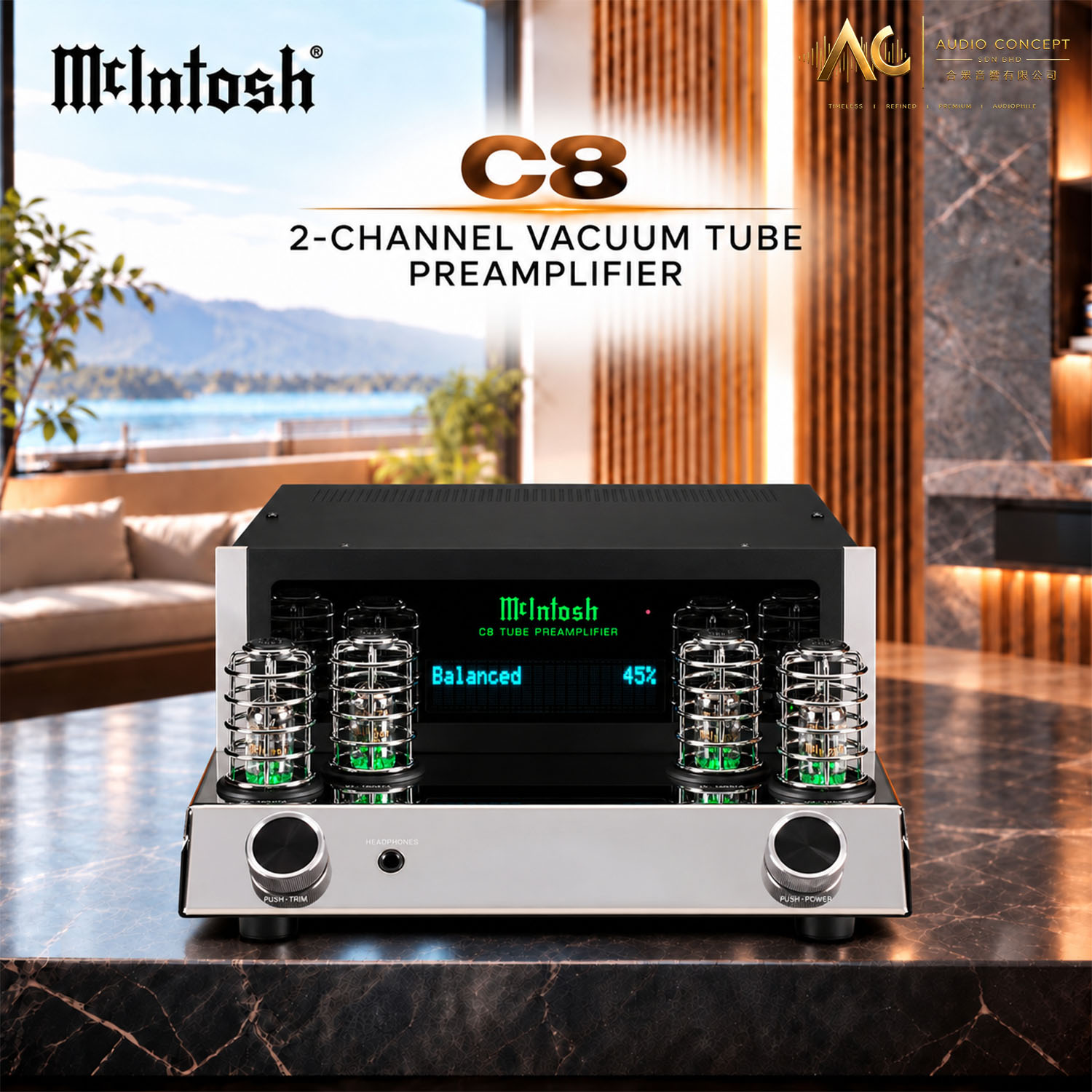 Mcintosh C8 2-Channel Vacuum Tube Preamplifier