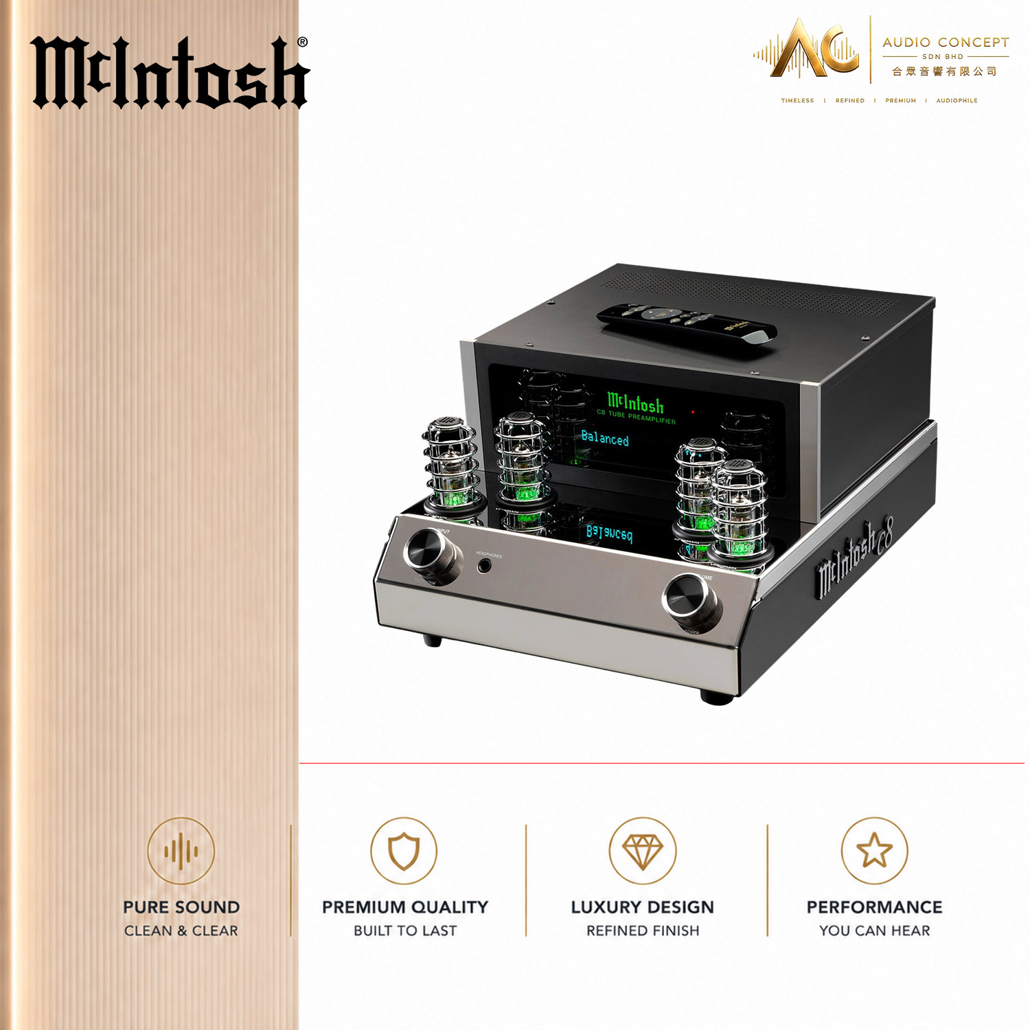 Mcintosh C8 2-Channel Vacuum Tube Preamplifier - Image 5
