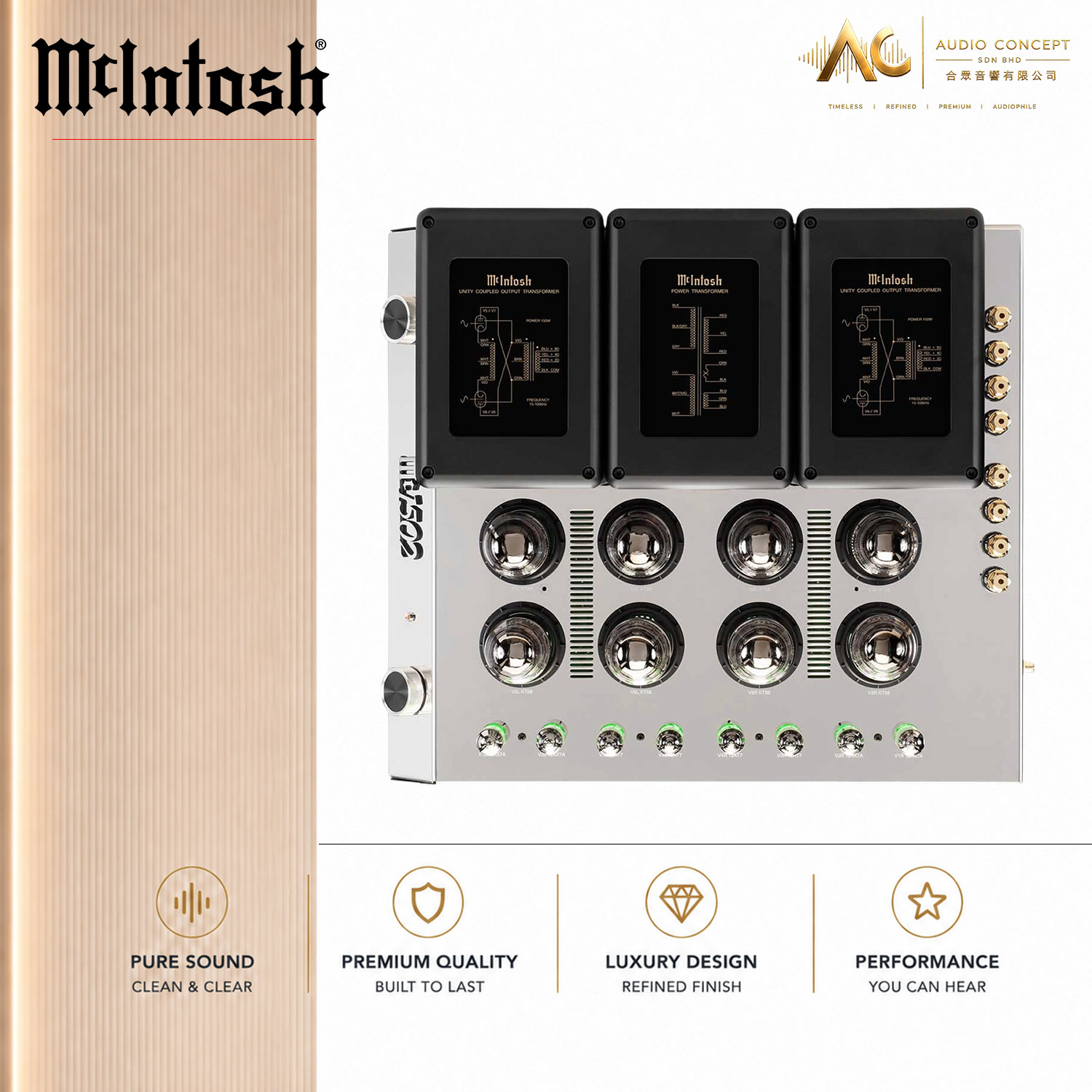 McIntosh MC1502 / 2CH Vacuum Tube Power Amplifier - Image 8