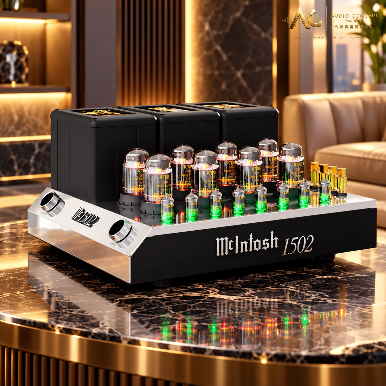 McIntosh MC1502 / 2CH Vacuum Tube Power Amplifier - Image 6