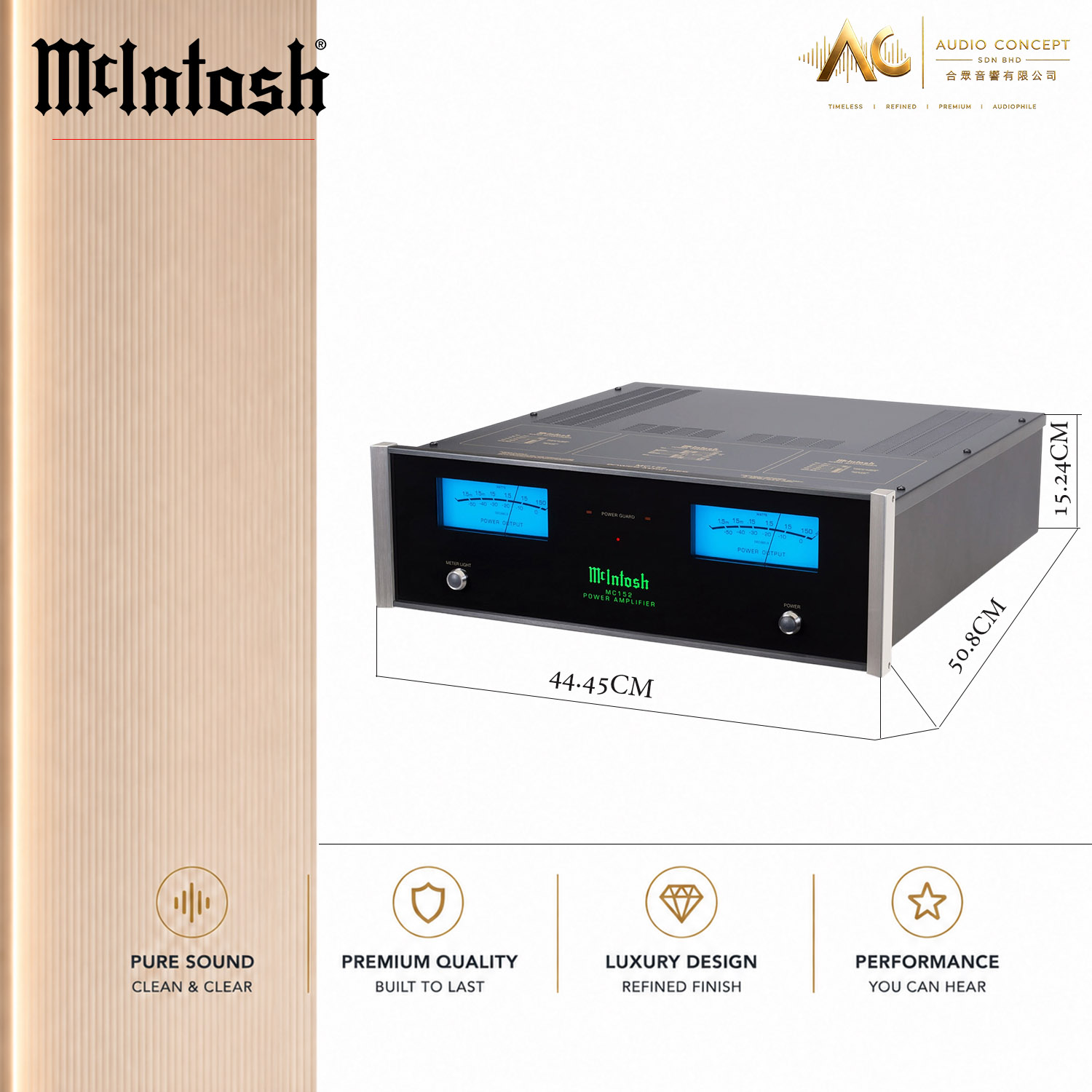 McIntosh MC152 / 2CH Solid State Power Amplifier - Image 8
