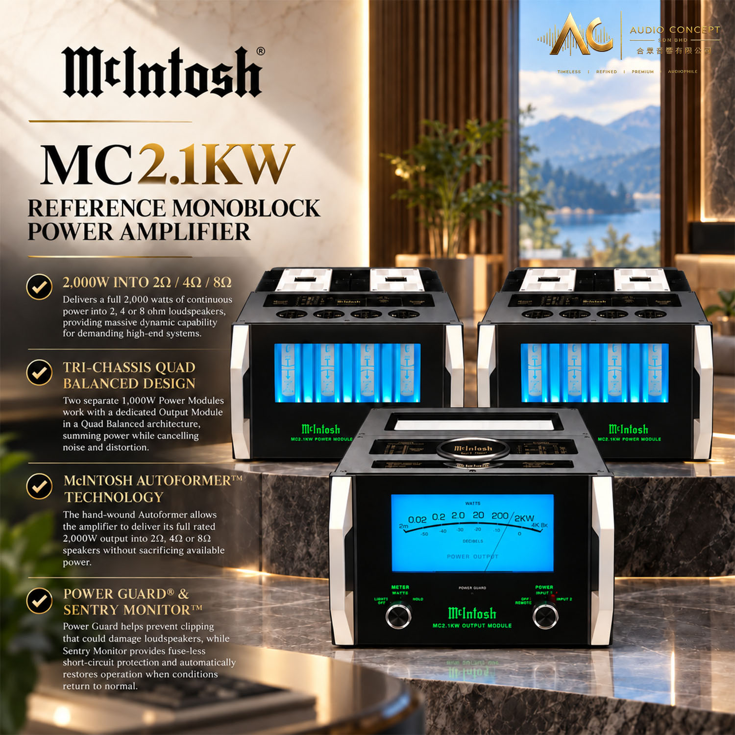 McIntosh MC2.1KW Reference Monoblock Power Amplifier - Image 3