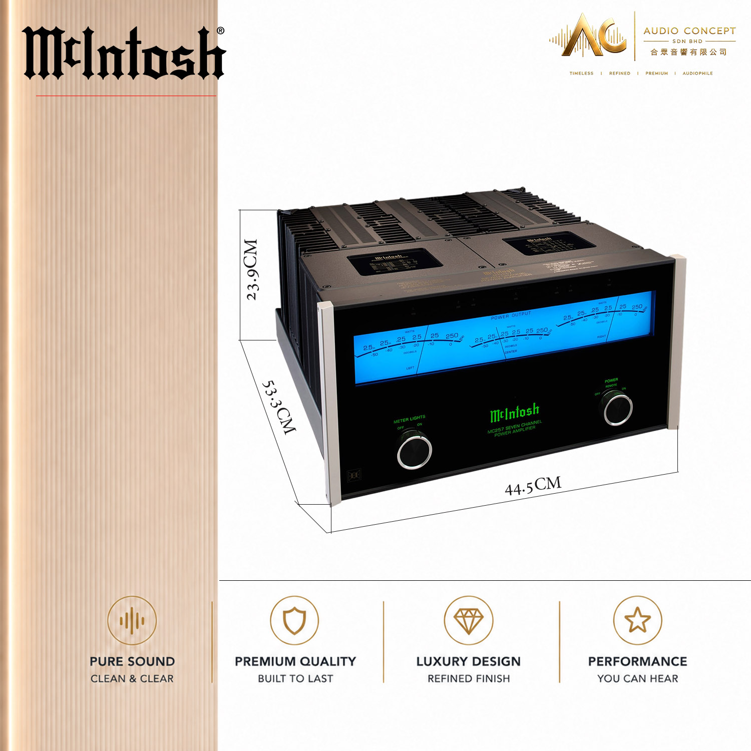 McIntosh MC257 / 7CH Solid State Power Amplifier - Image 7