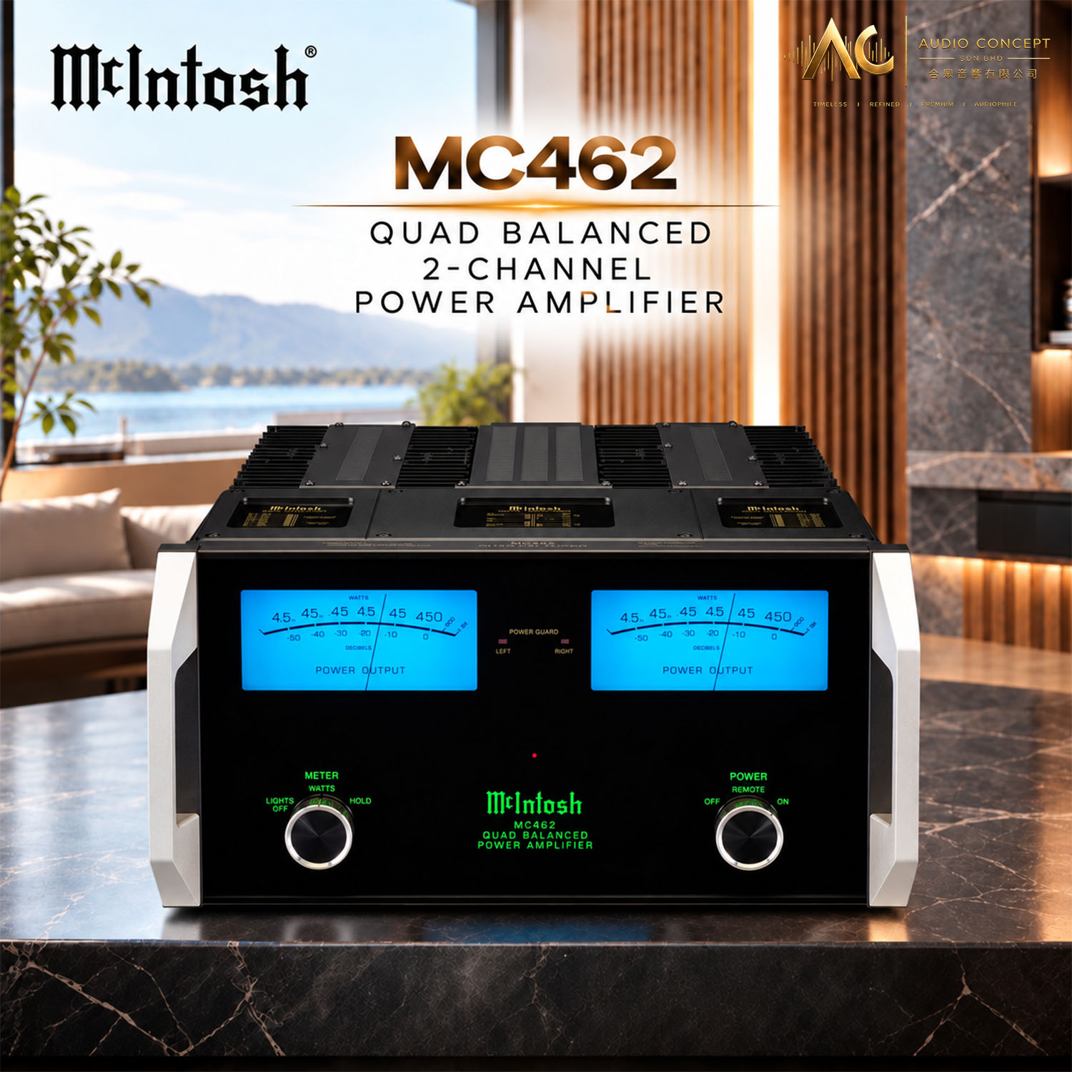 McIntosh MC462 / 2CH Quad Balanced Power Amplifier