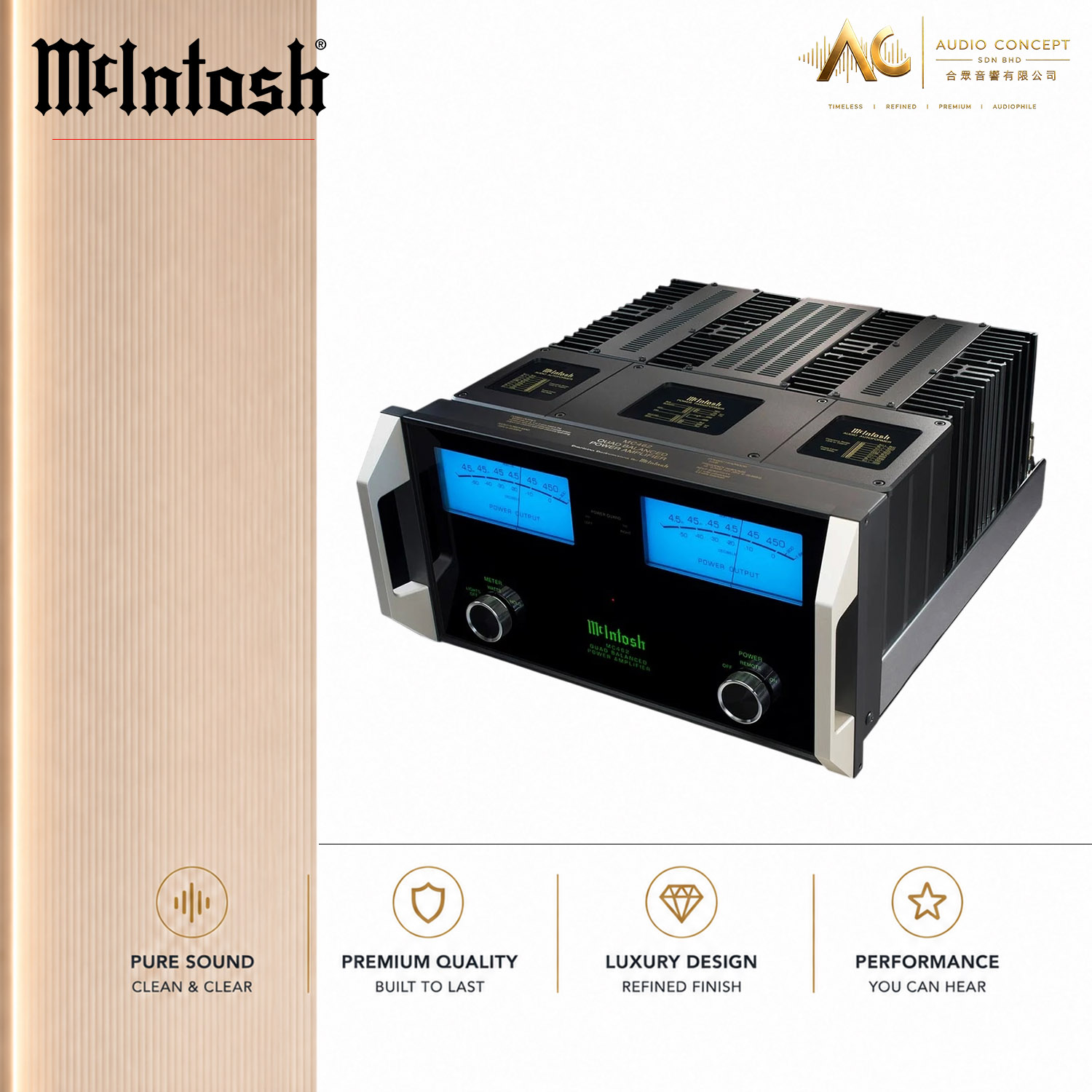 McIntosh MC462 / 2CH Quad Balanced Power Amplifier - Image 6